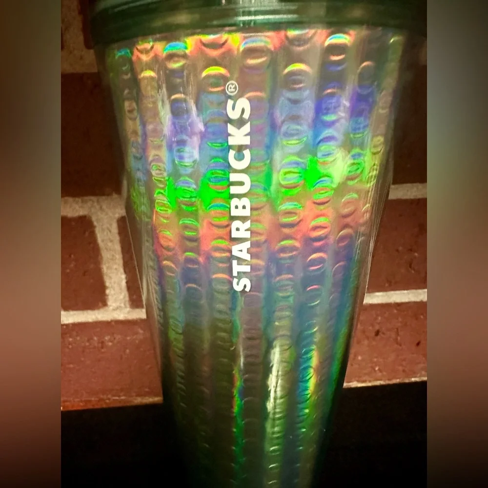 Starbucks Iridescent Green Cold Cup Venti 24oz – Smooth Finish - Picture 6 of 6
